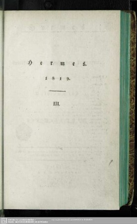 3.1819: Hermes oder kritisches Jahrbuch der Literatur