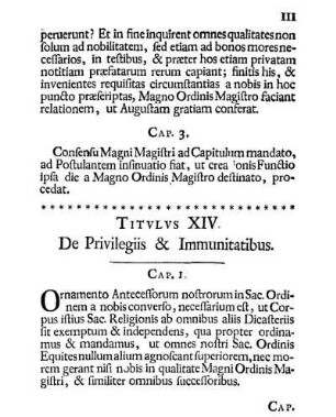 Titulus XIV. De Privilegiis & Immunitatibus