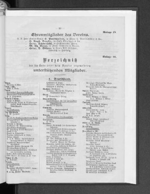 Anlage 15. Ehrenmitglieder des Vereins.