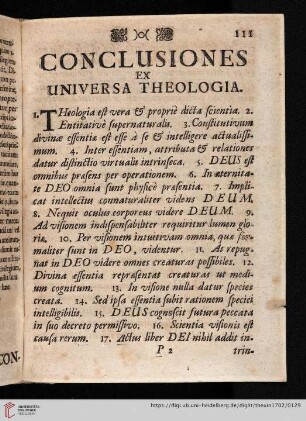 Conclusiones ex Universa Theologia