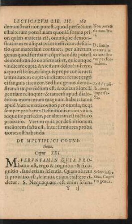 De Multiplici Cognitione. Caput XXI.