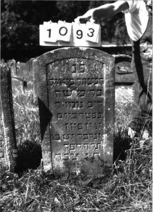 Grabstein 1093 (Index: 100098781) Maße HxBxT: 95x43x9 cm Besonderheit: Kindergrab: Grabstein 1093