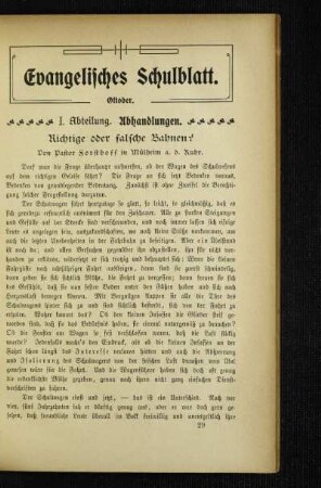 Richtige oder falsche Bahnen?