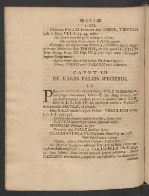 Caput III. De Variis Falcis Speciebus