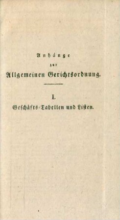 Anhänge zur Allgemeinen Gerichtsordnung