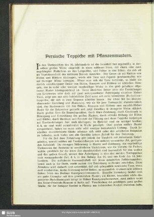 Persische Teppiche mit Pflanzenmustern