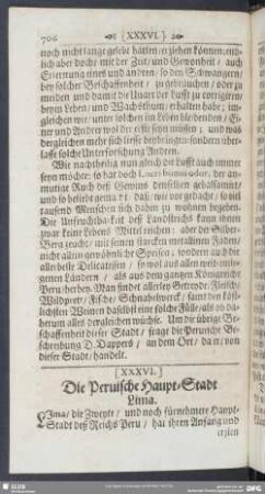 [XXXVI.] Die Peruische Haupt-Stadt Lima