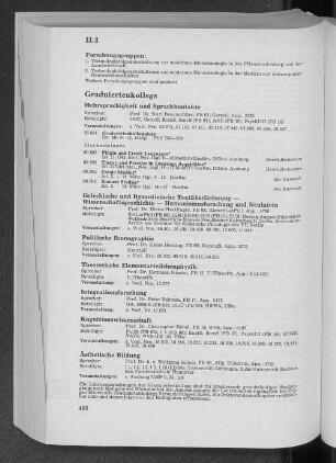 II.4 Graduiertenkollegs