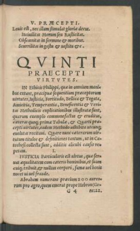 Quinti Praecepti Virtutes.