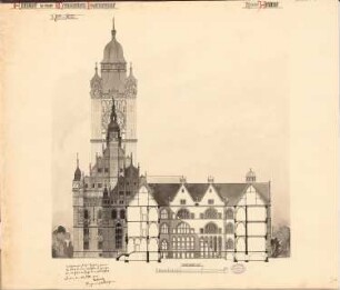 Technische Hochschule Schinkelwettbewerb 1900: Querschnitt 1:200