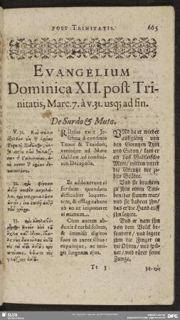 Evangelium Dominica XII. post Trinitatis