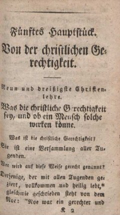 Fünftes Hauptstück. Von der christlichen Gerechtigkeit.