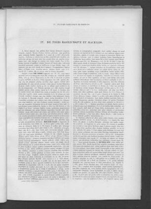 IV. De Foris basilicisque et macellis.