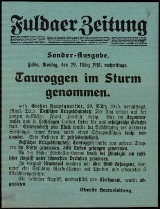 Ausgabe vom Montag, den 29. März 1915.