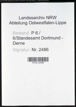 Sterberegister Standesamt Dortmund-Derne (XIV)