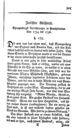 Spangenbergs Verrichtungen in Pennsylvanien von 1754 bis 1756