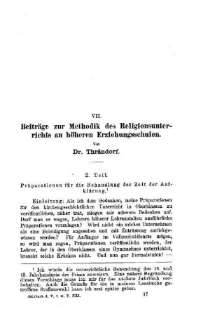 Beiträge zur Methodik des Religionsunterrichts an höheren Erziehungsschulen : (2. Teil)