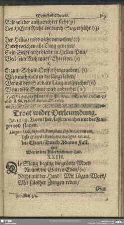 Trost wider Verleumdung