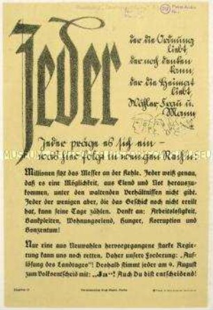 Aufruf zum Volksentscheid über die Auflösung des preußischen Landtags 1931