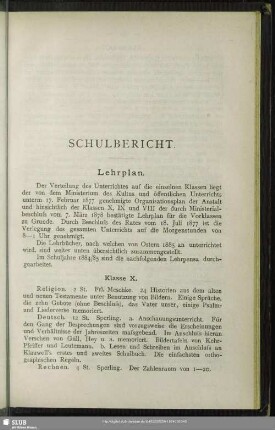 Schulbericht