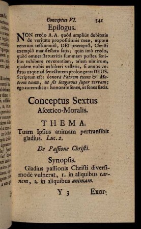 341-348, Conceptus Sextus Ascetico-Moralis.