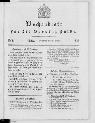 Nr. 9, Ausgabe vom 28. Februar 1846