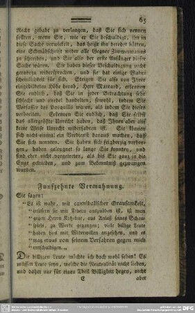 Funfzehnte Vermahnung