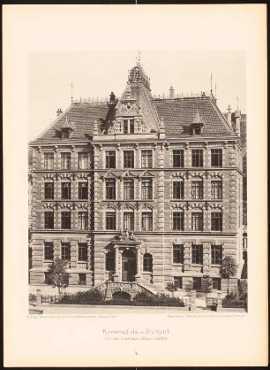 Römerschule, Stuttgart: Ansicht (aus: Moderne Neubauten, 1.Jg., 1894, hrsg. W. Kick)