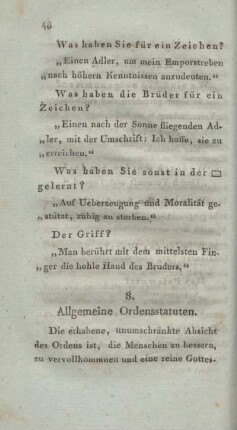 8. Allgemeine Ordensstatuten.