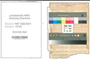Entnazifizierung Karl Schmidt , geb. 10.05.1897 (Justizbeamter)
