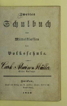 Zweites Schulbuch für Mittelklassen der Volksschule