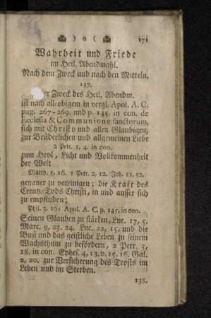 Wahrheit und Friede im Heil. Abendmahl. Nach dem Zweck und nach den Mitteln.