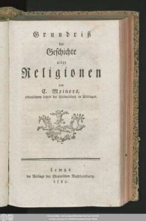 Grundriß der Geschichte aller Religionen