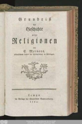 Grundriß der Geschichte aller Religionen