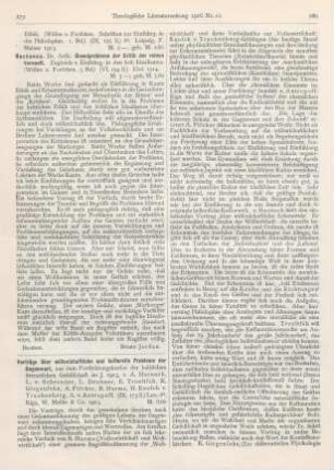 279-281 [Rezension] Harnack u. a., Adolf, Vorträge über wissenschaftliche und kulturelle Probleme der Gegenwart, aus dem Fortbildungskursus der baltischen literarischen Gesellschaft im Jahre 1913