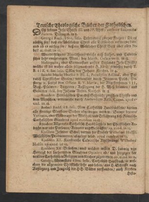 Teutsche Theologische Bücher der Catholischen.