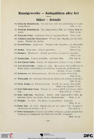 Kunstgewerbe – Antiquitäten aller Art (Nr. 300-545)