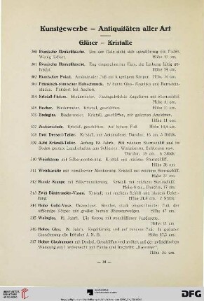 Kunstgewerbe – Antiquitäten aller Art (Nr. 300-545)