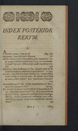 Index posterior rerum.