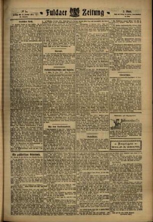 Zweite Ausgabe vom Freitag, den 13. Januar 1911.
