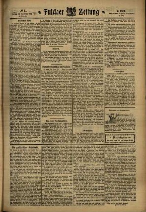 Zweite Ausgabe vom Freitag, den 13. Januar 1911.
