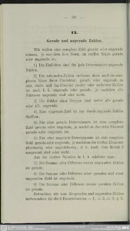 IX. Gerade und ungerade Zahlen