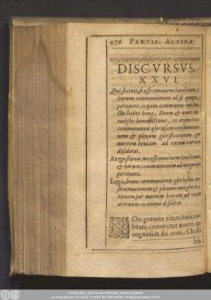 Discursus. XXVI.