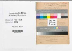 Entnazifizierung Erich Haase , geb. 06.12.1907 (Angestellter)