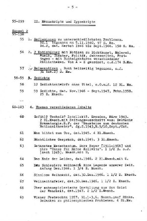 II. Manuskripte und Typoskripte