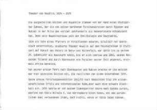 Texte für eine Ausstellung von Theodor Heuglin-Bildern