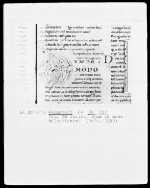 Pseudo-Paterius B (Bruno Monachus) — Initiale D (um de modo dilectionis), Folio 38recto