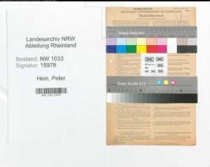 Entnazifizierung Peter Hein , geb. 30.04.1922 (Schaffner)