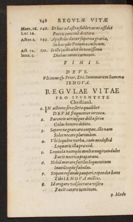 Regulae Vitae Pro Iuventute Christiana.