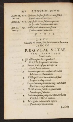 Regulae Vitae Pro Iuventute Christiana.